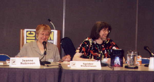 Spider & Jeanne Robinson on their panel at the ComicCon